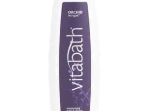 A bottle of VITABATH Orchid Intrigue Gelee 16oz on a white background.
