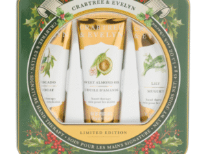 Crabtree & Evelyn Limited Edition Hand Therapy Tin Set – Avocado, Sweet Almond Oil & Lily (3 x 1.5oz)